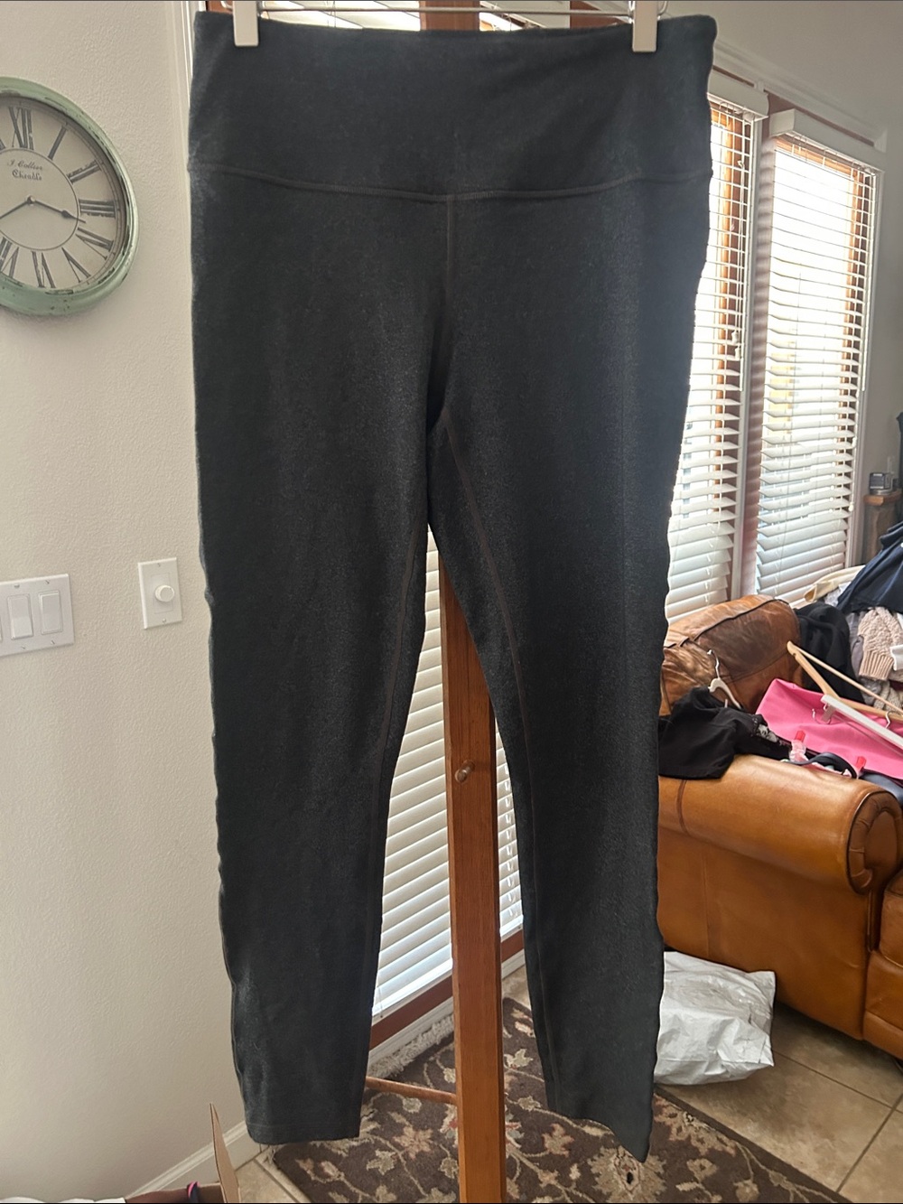 Prana Black High-Waist Leggings VGUC Heather Charcoal Gray